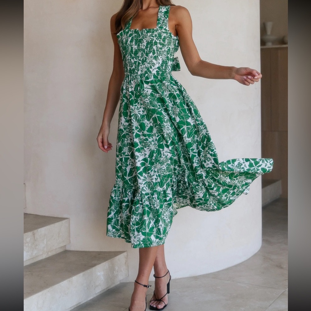 Green Floral Women's Dress
